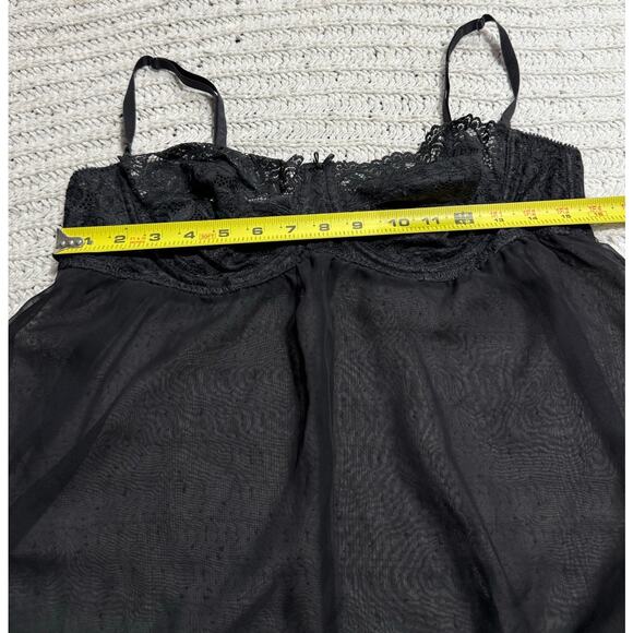 Victorias Secret Babydoll Lingerie Lace Sheer Mesh Cami Womens XL Black Camisole - Picture 4 of 9